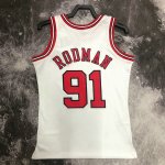 NBA 91 Rodman 1997-98 Bulls Maillot Retro blanc